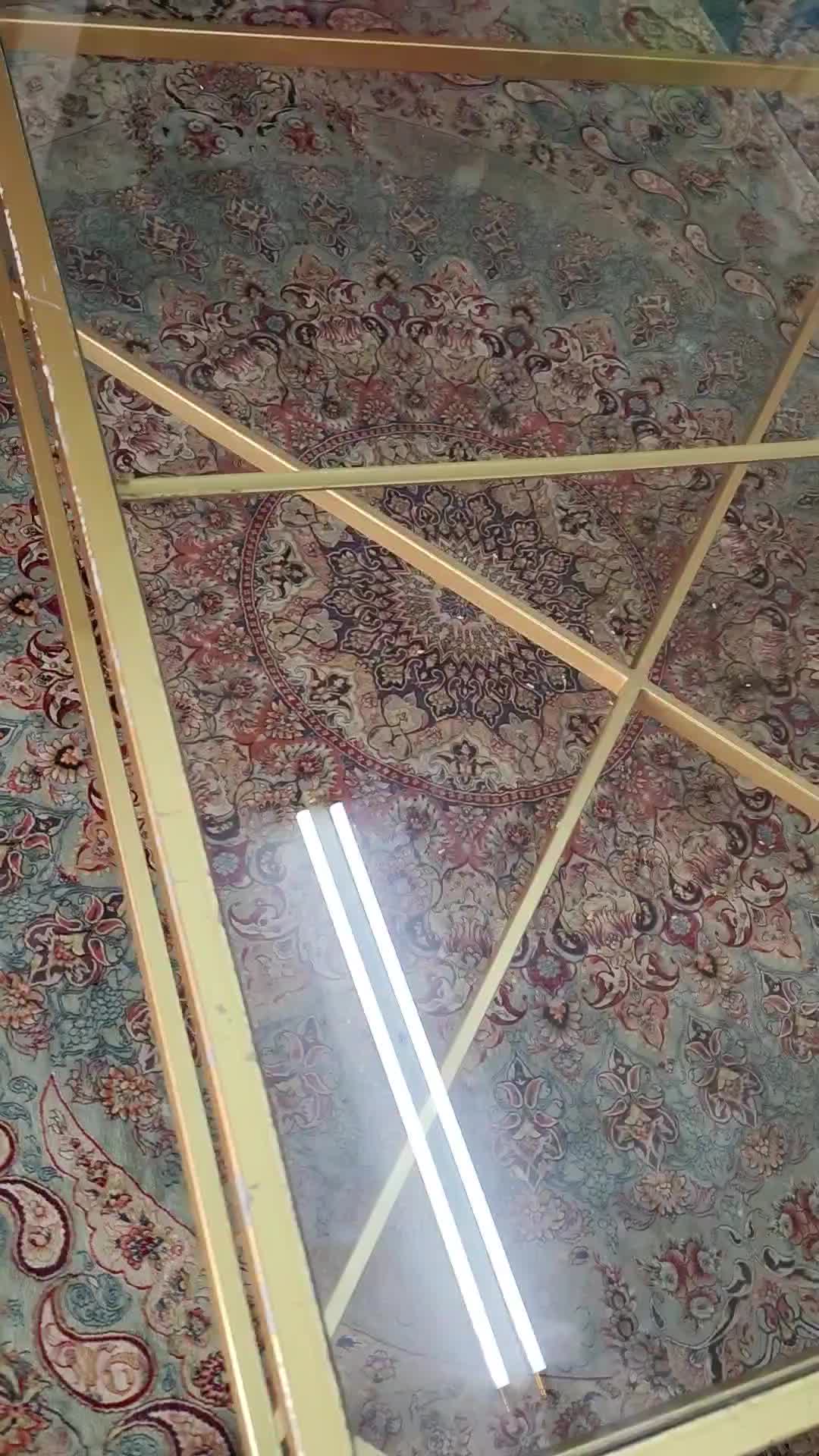 4*4 Glass table gold - 2