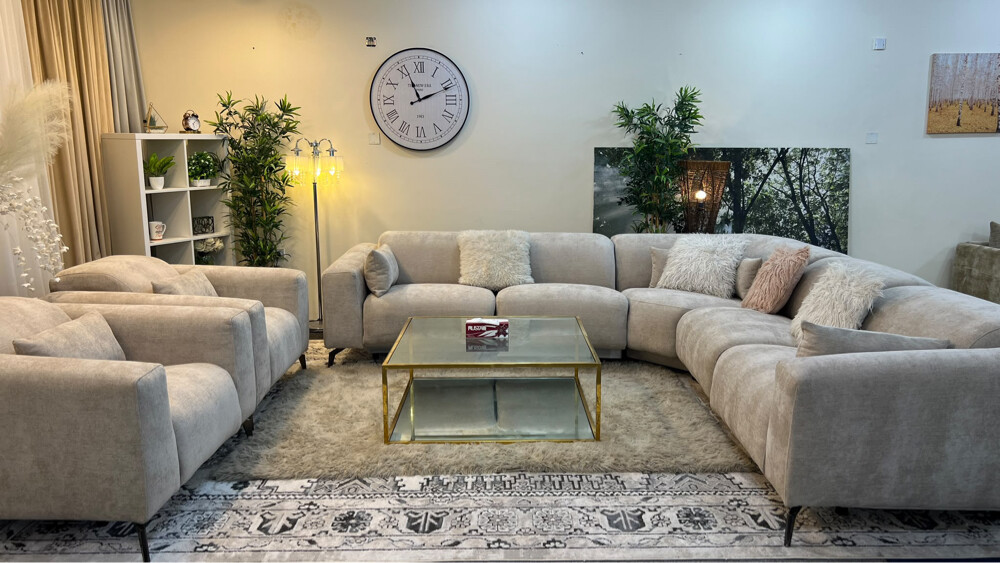 Corner L shape sofa & 2 arm chair  - 2