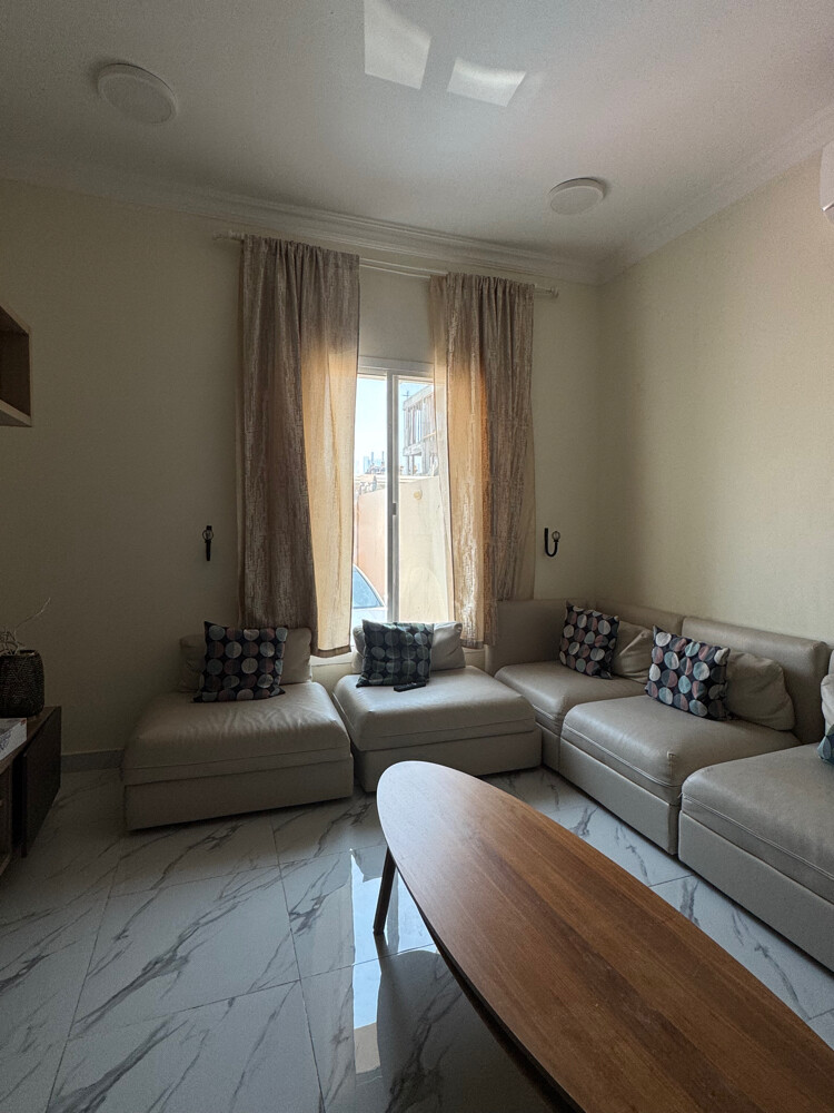 Leather sofa’s with wood table  - 4