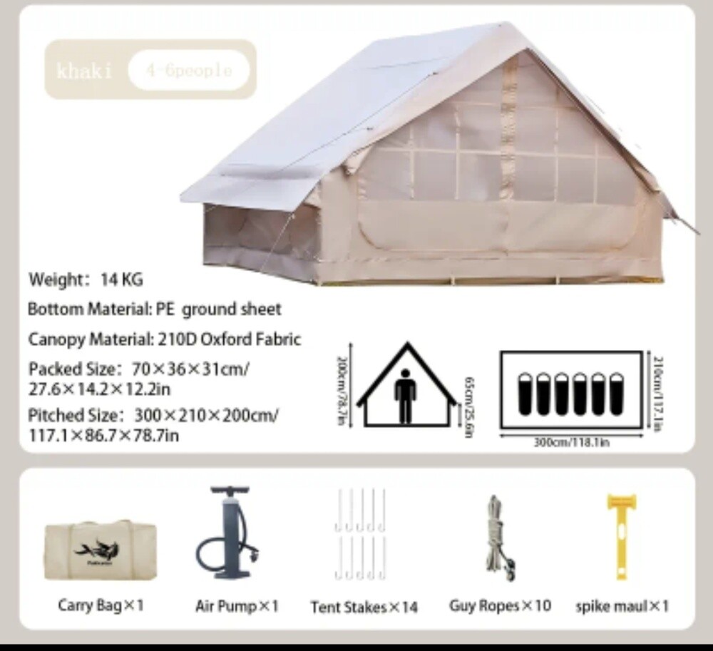 3*2 Inflatable Camping Tent (new) - 2