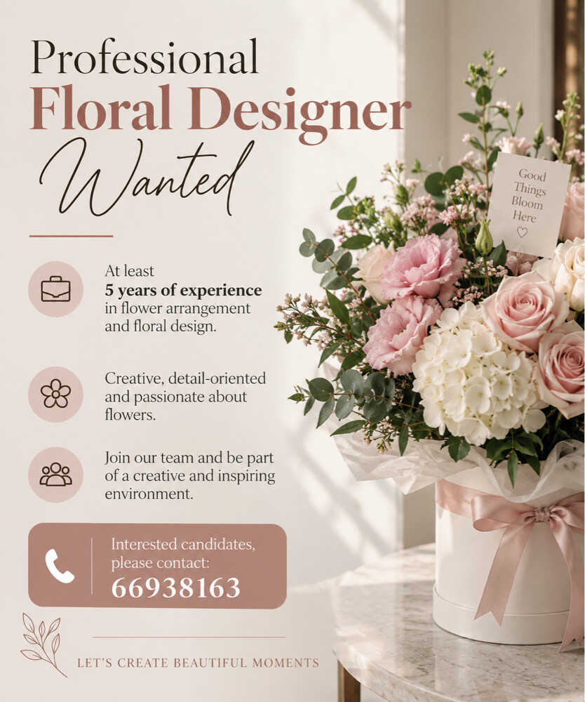 I want a floral designer - 1