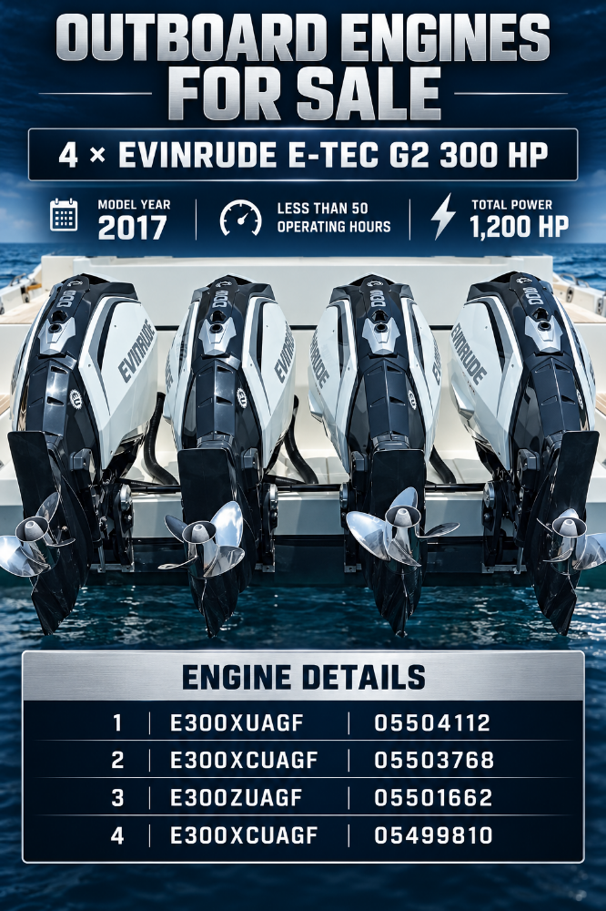 4 Evinrude E-TEC G2 300 HP Outboard - 1