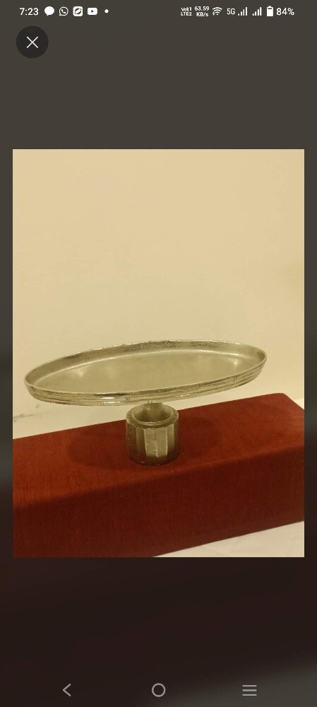 Premium Silver-Plated Oval Pedestal - 4