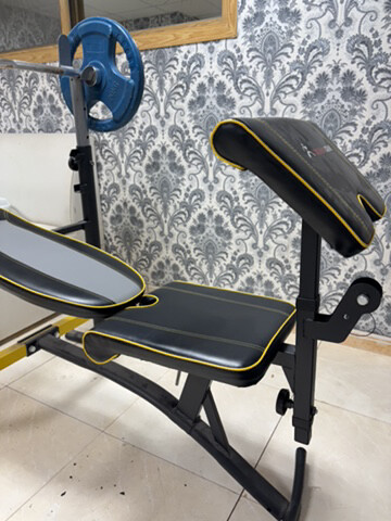 barbell + 20kg plates + bench  - 2
