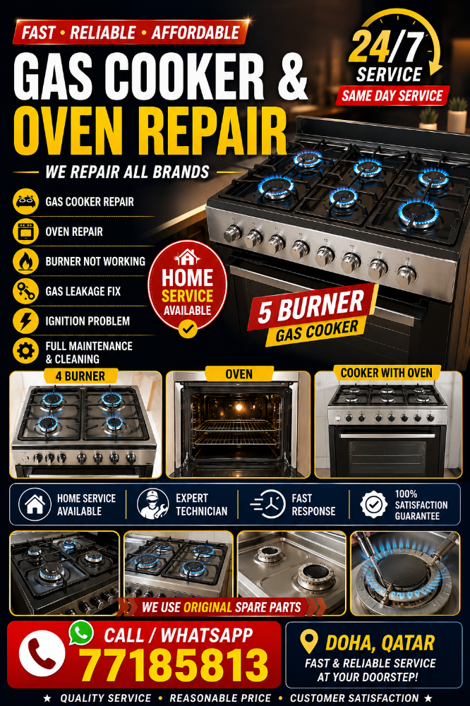 Qatar gas cooker repair & Service - 2