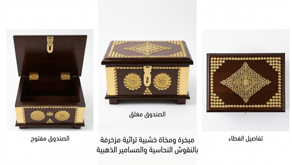 صندوق عود فخم وحاجه فاخره جدًا جديد وخشب ممتاز ومعه طقم مدخن ولاكن سعره لحاله - 3