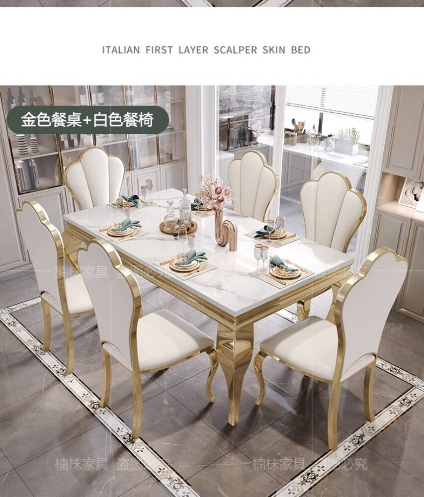 Marble slate dining table - 7