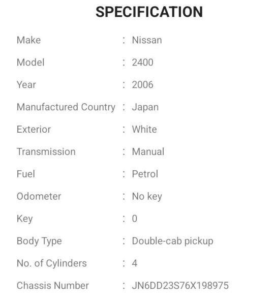 NISSAN PICKUP 2006 - 5