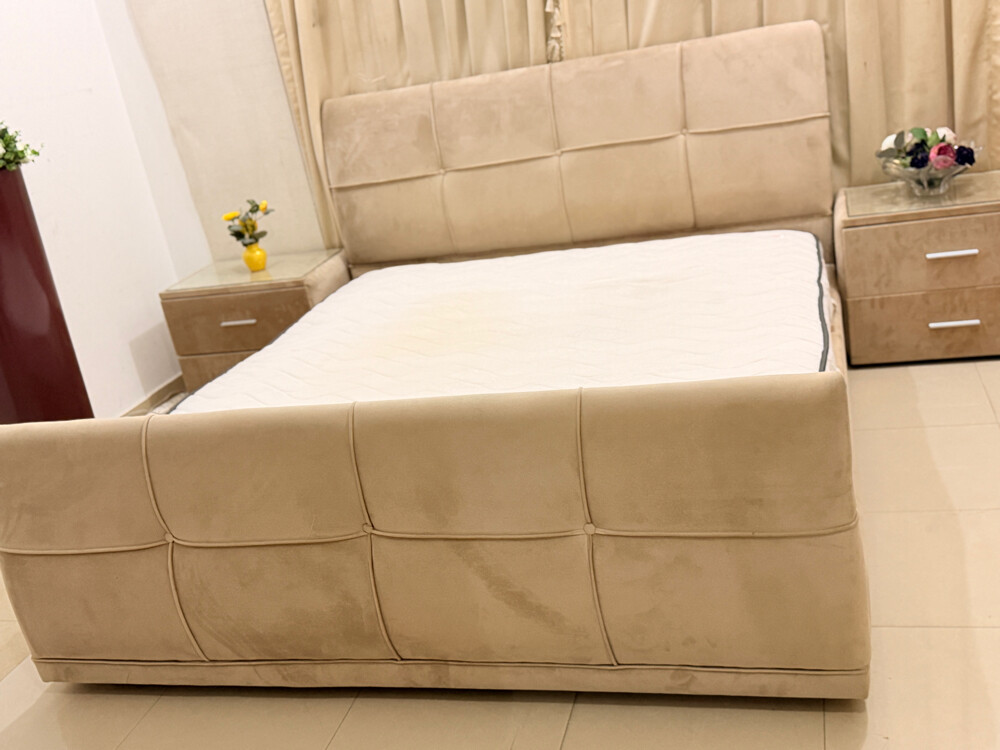 Branded King bed,mattress, 2 table - 5