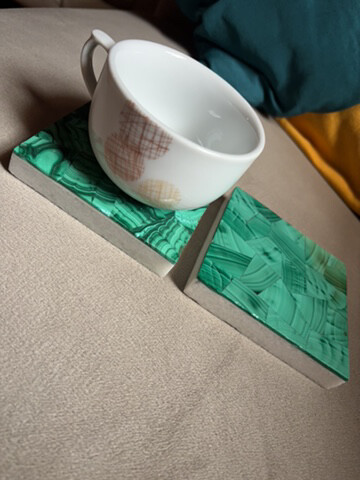 2 Malachite Coasters - 2