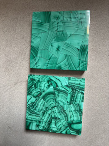 2 Malachite Coasters - 1