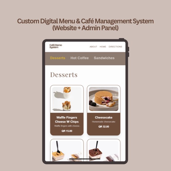 Cafe Menu Website & POS System - 1