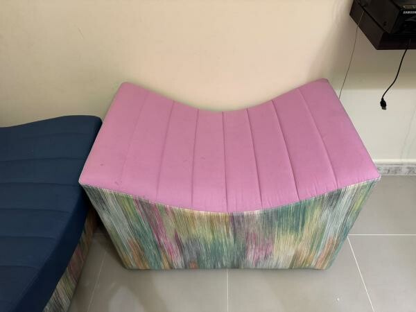 Blue and colorful sofa set - 1