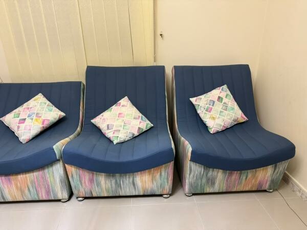 Blue and colorful sofa set - 8