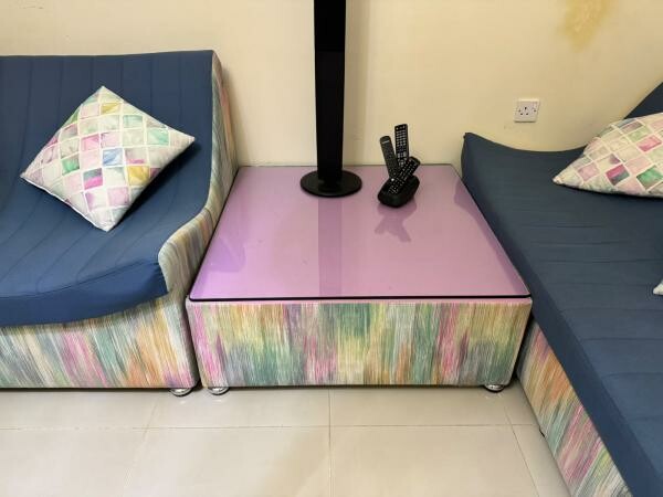 Blue and colorful sofa set - 2
