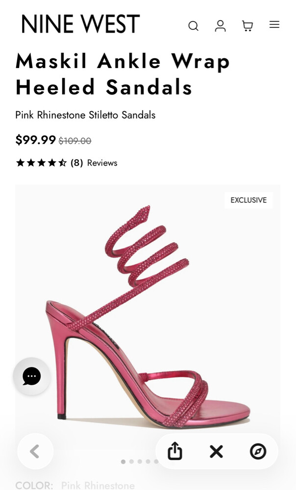 NEW Nine West Pink Rhinestone Heels - 2