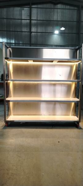 SS UPRIGHT SHELF & TRAY HOLDER - 9