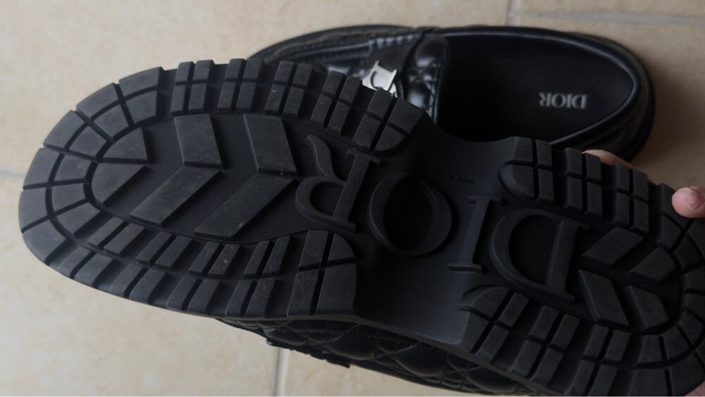 Dior Black Quilted Leather Loafers  - 1