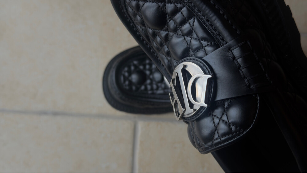 Dior Black Quilted Leather Loafers  - 2