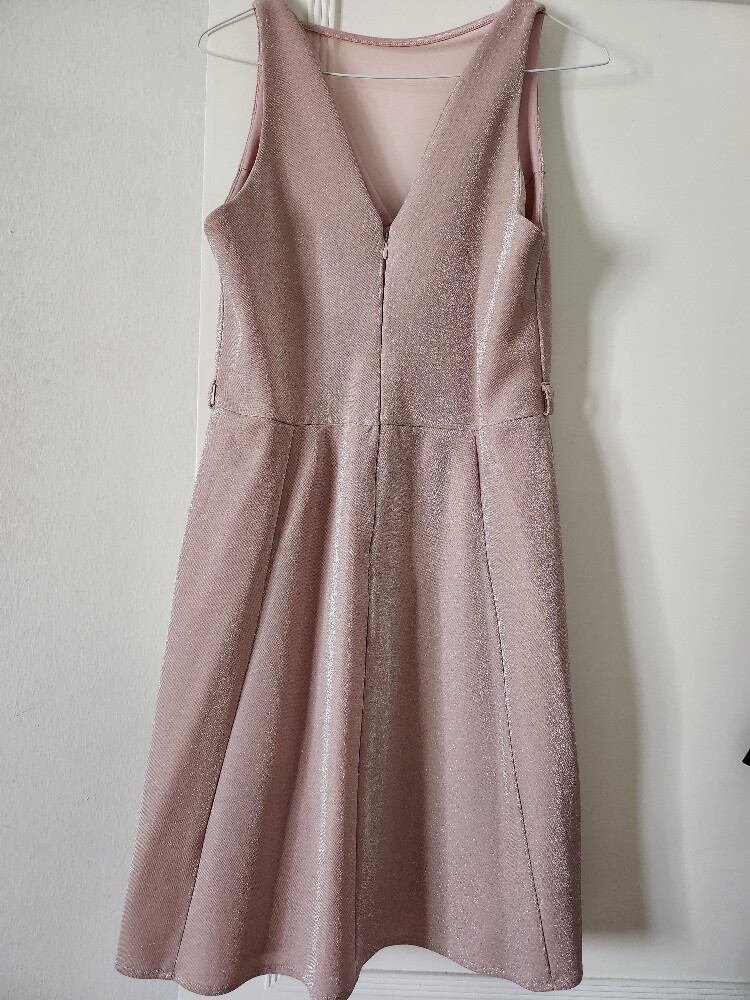 Blush shiny knee length dress - 2