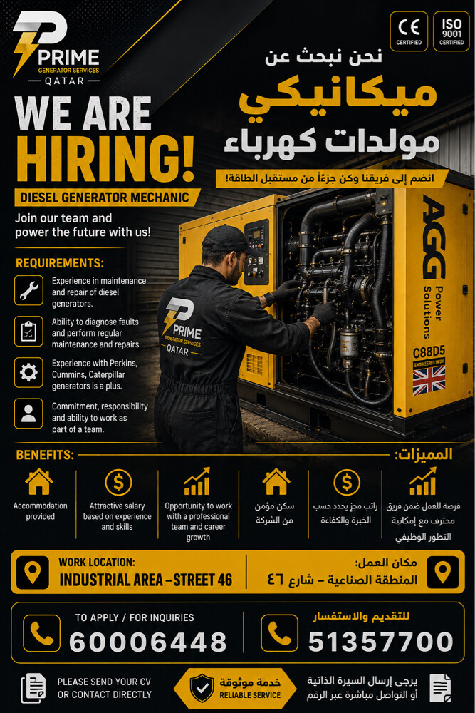 Diesel Generator Mechanic Required - 1