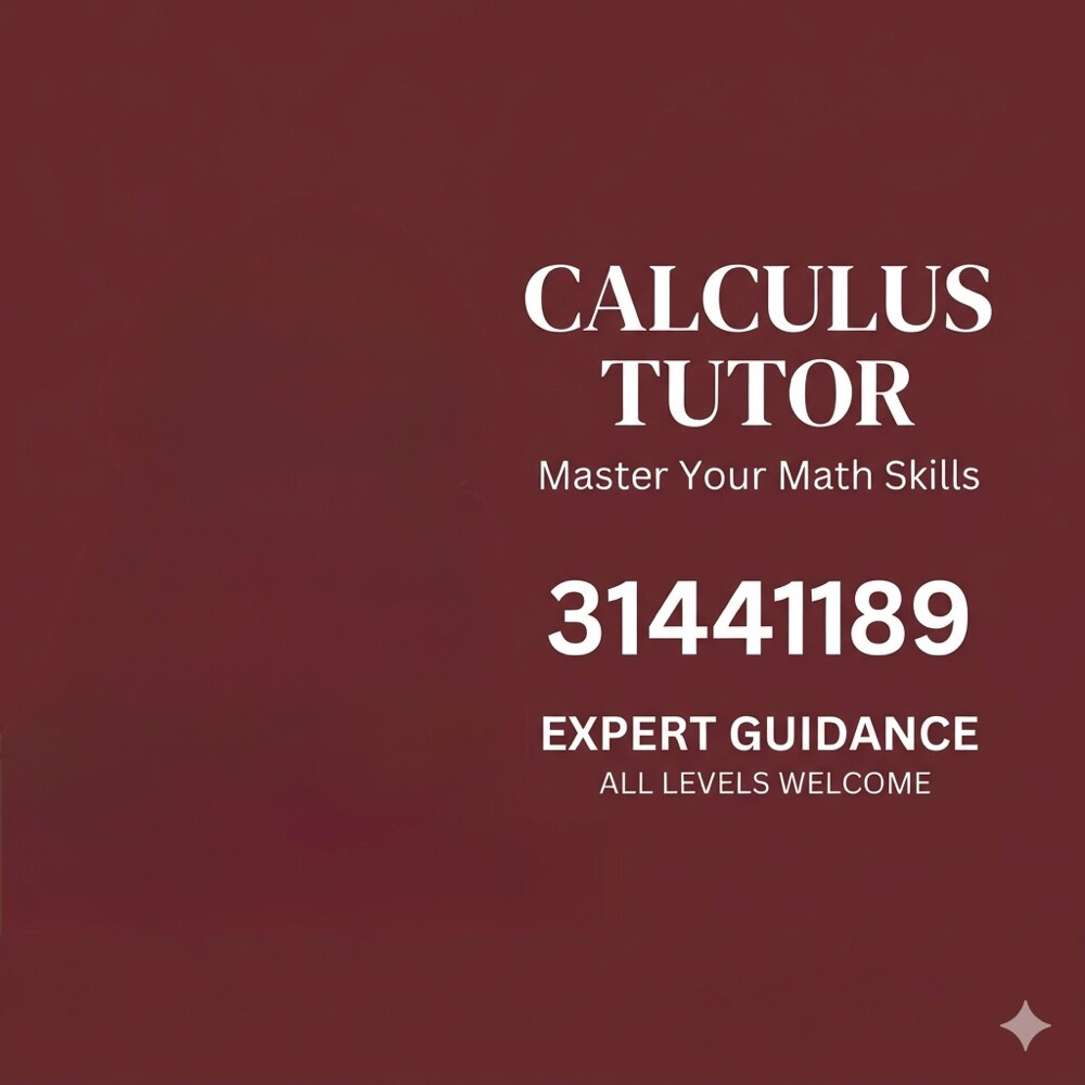 Female Maths Tutor - Calculus  - 1