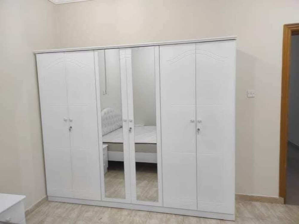 6door white wardrobe with mirror - 4