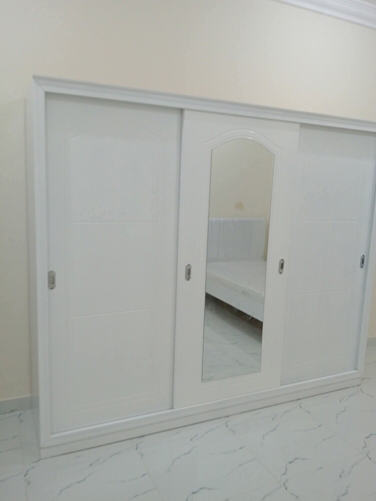 6door white wardrobe with mirror - 3