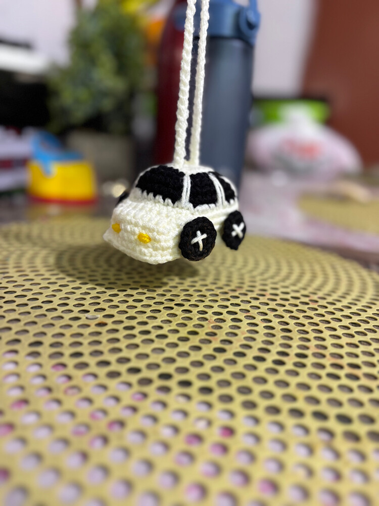 crochet car mirror hanger  - 2