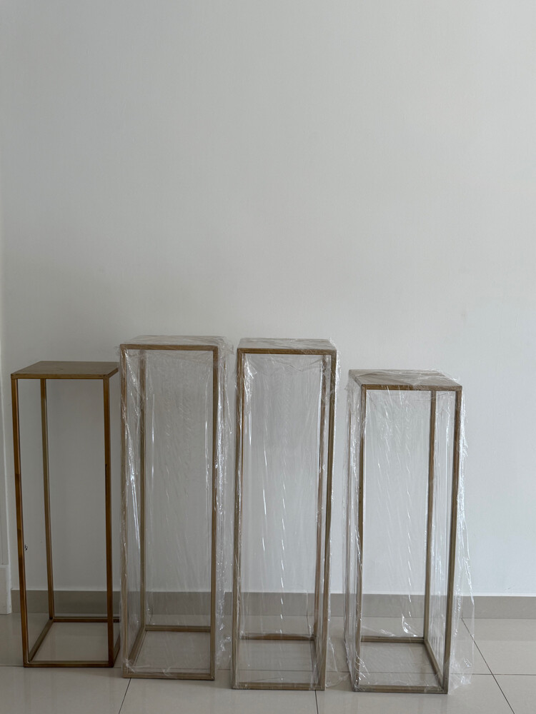 4 display tables - gold color - 1