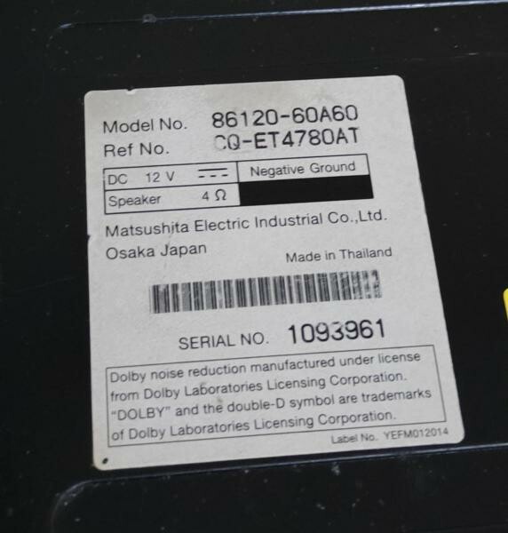 Toyota Car Radio -86120-60A60 - 3