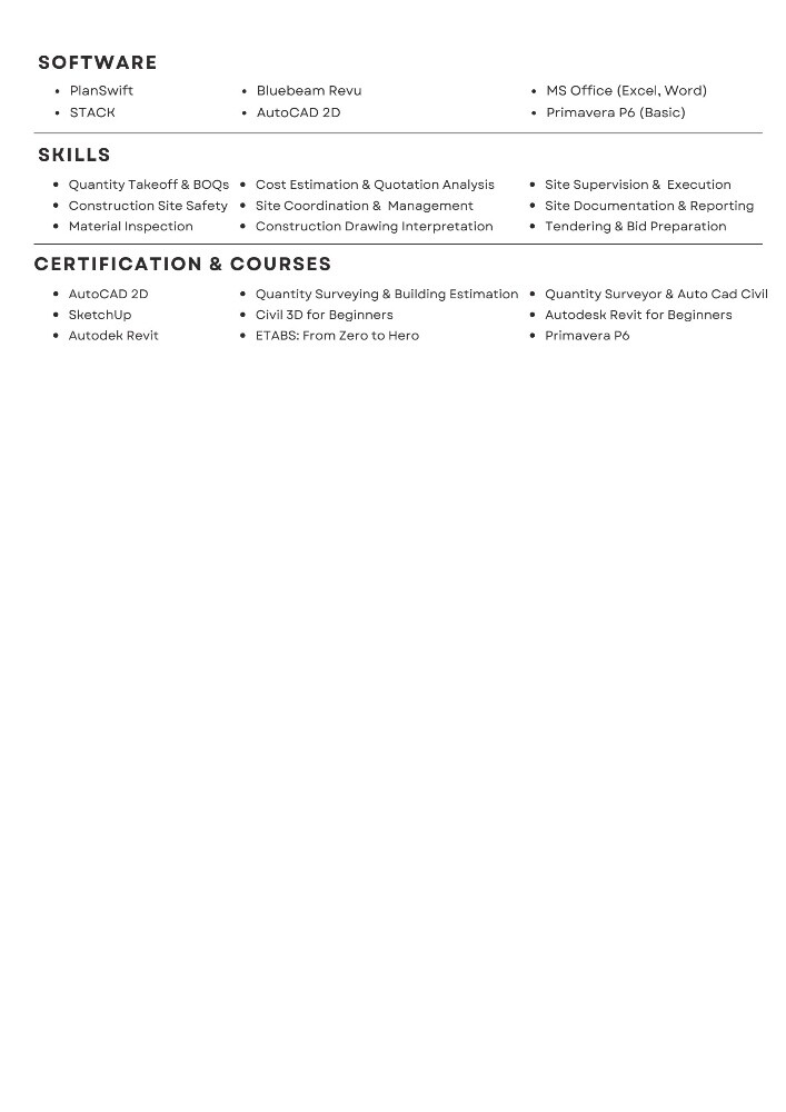 Civil Engineer - Site & Estimation - 2