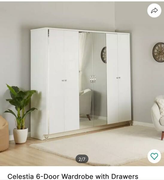 Celestia 6-Door Wardrobe w/ Drawer - 2