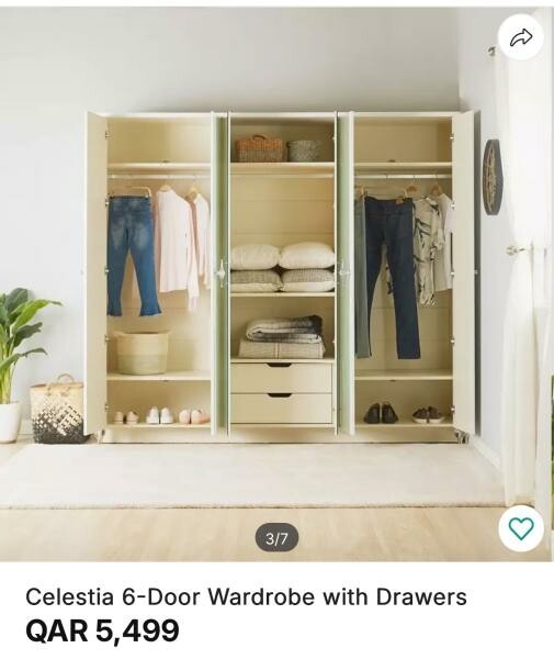 Celestia 6-Door Wardrobe w/ Drawer - 1