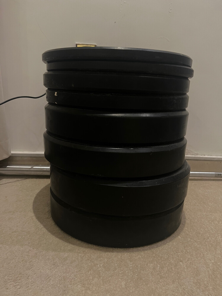 rubber plates set + barbell - 2