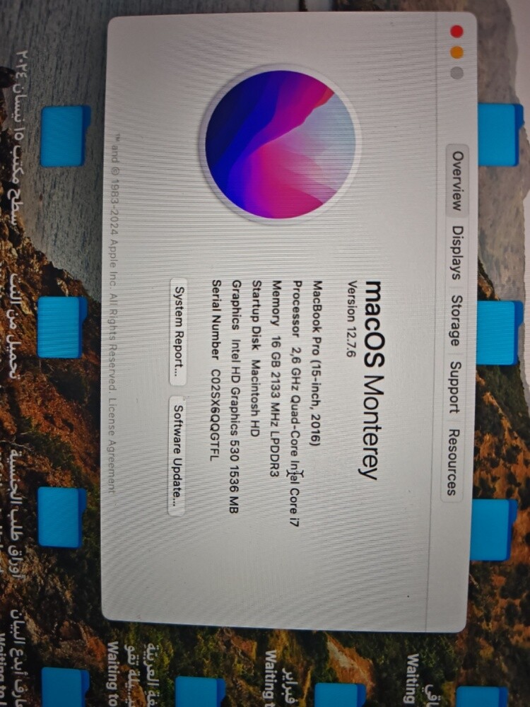 MacBook pro 15" 256, 16GB - 10