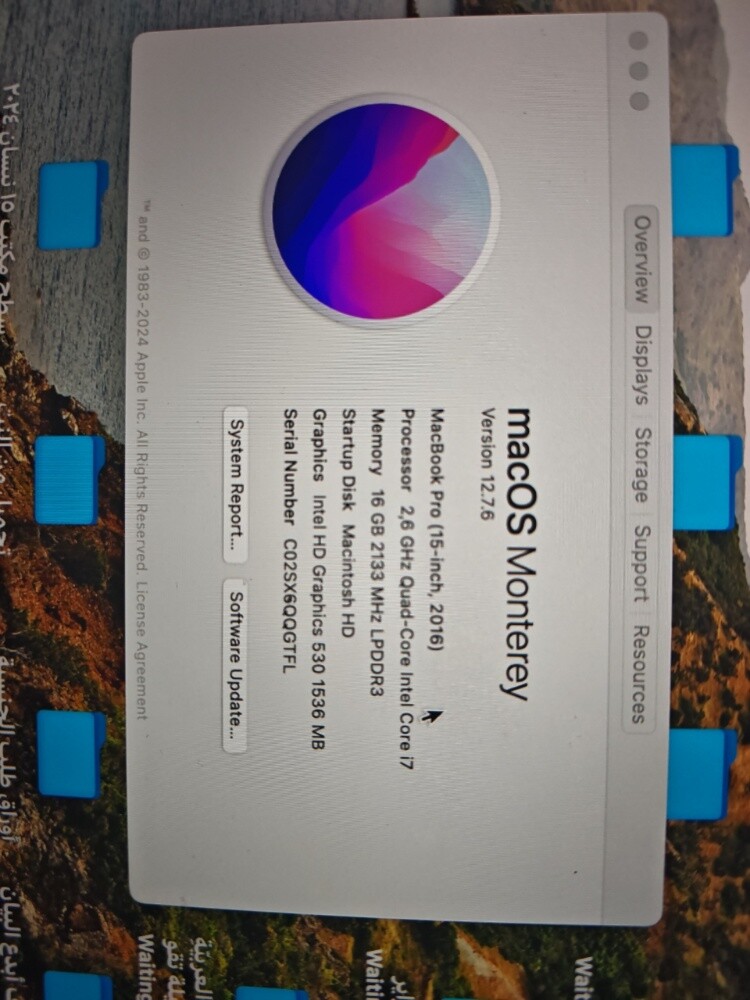 MacBook pro 15" 256, 16GB - 7