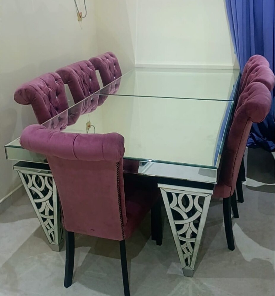 Luxury Glass Dining Table with 8 Ch - 1