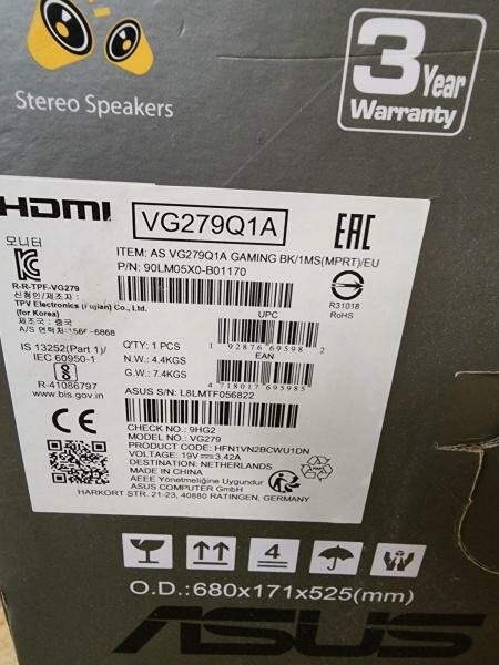 ASUS Monitor - For Parts Only - 3