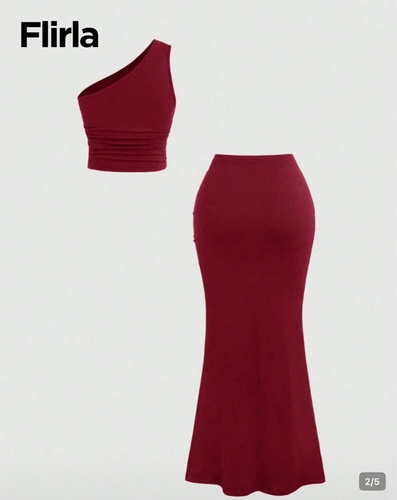 Flirla 2pcs/Set - Maroon Color - 2