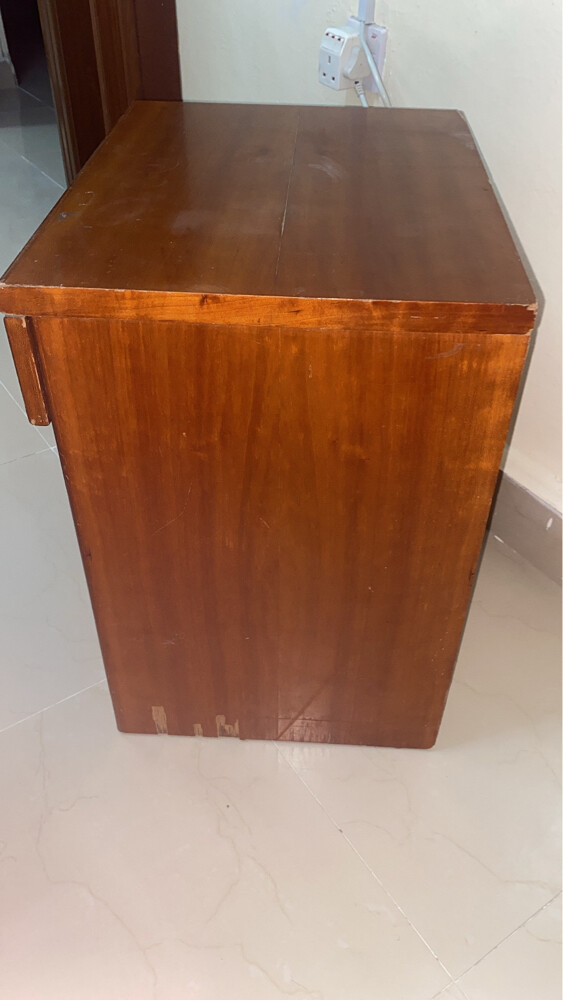 Wooden Table with Drawer and 2 Shel - 4