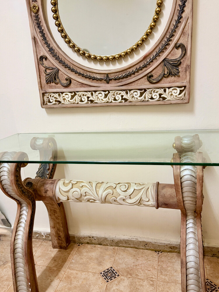 Console Table with Mirror and frame - 4