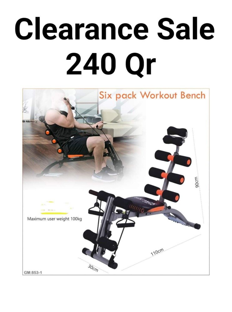 situp bench, spinning bike, weights - 5