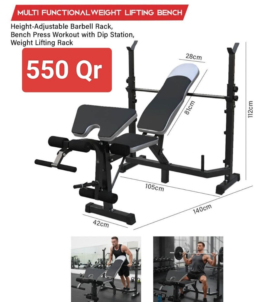 situp bench, spinning bike, weights - 6