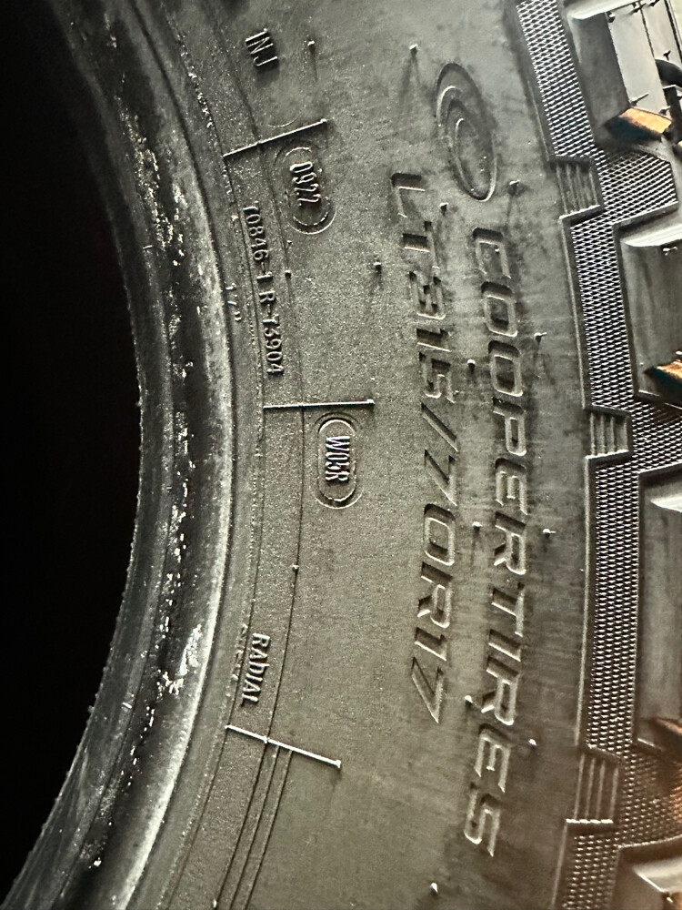 315/70/17 cooper tyre. - 3