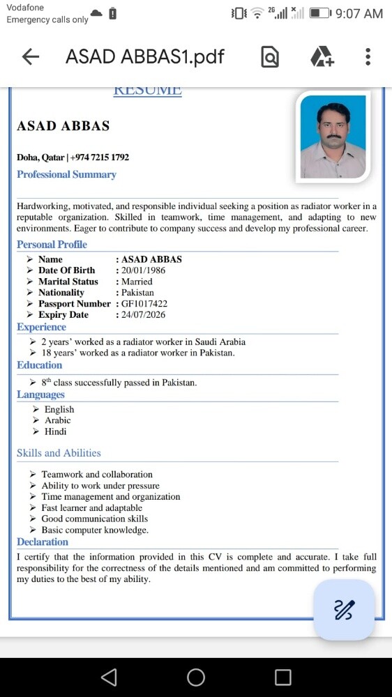 Looking for any suitable job - 1