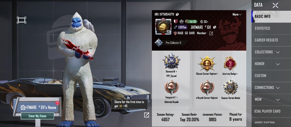 pubg mobile old rare id - 17