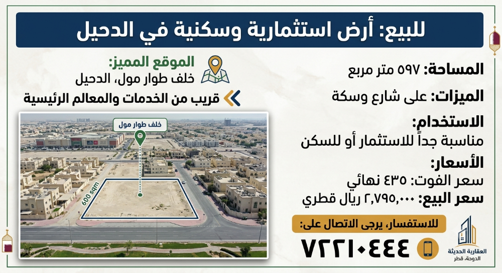 ارض للبيع سكنيه واستثمارية - 1