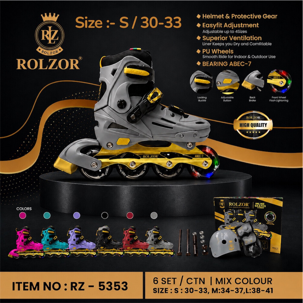 ROLZOR Adjustable Kids Inline Skate - 6