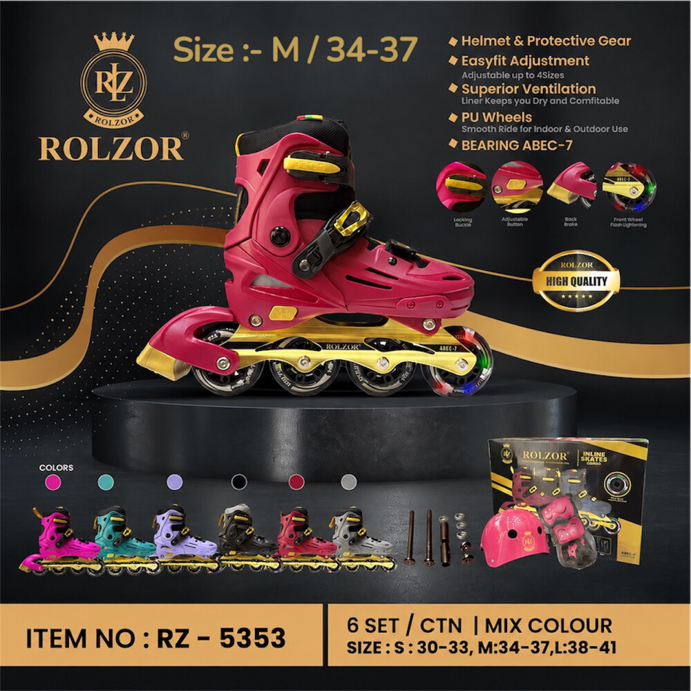ROLZOR Adjustable Kids Inline Skate - 9
